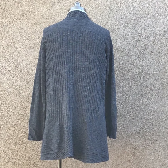 Eileen Fisher Wool/Silk/Linen Open Ribbed Cardigan - Picture 3 of 8